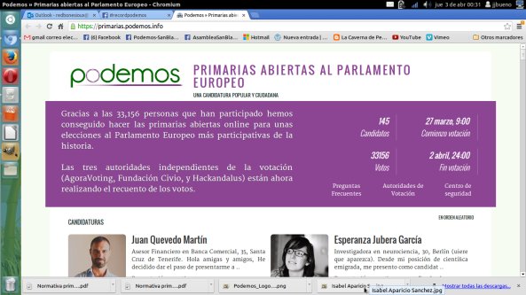 PRIMARIAS DE PODEMOS: ¡33.156 votos! Record de participación on line 